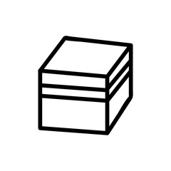 top view of cubic stone icon vector. top view of cubic stone sign. isolated contour symbol illustration