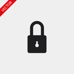 Lock vector icon , lorem ipsum Flat design