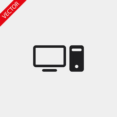 Computer vector icon , lorem ipsum Flat design