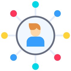 Man avatar with social network vector icon