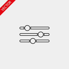 Settings music vector icon , lorem ipsum Flat design