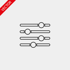 Settings music vector icon , lorem ipsum Flat design