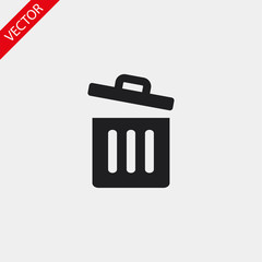 Trash vector icon , lorem ipsum Flat design