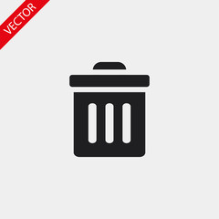 Trash vector icon , lorem ipsum Flat design