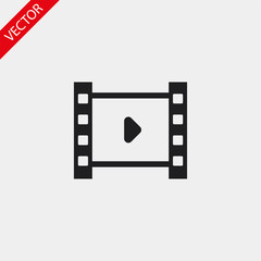 Play the film vector icon , lorem ipsum Flat design