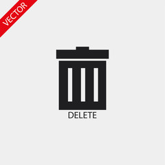 Trash vector icon , lorem ipsum Flat design