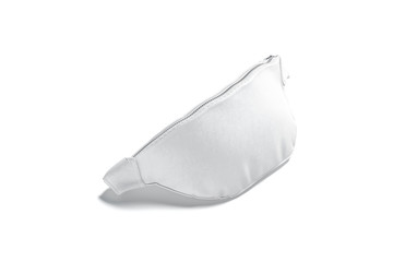 Blank white waist bag mockup lying, side view