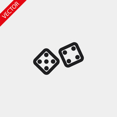 Dice vector icon , lorem ipsum Flat design