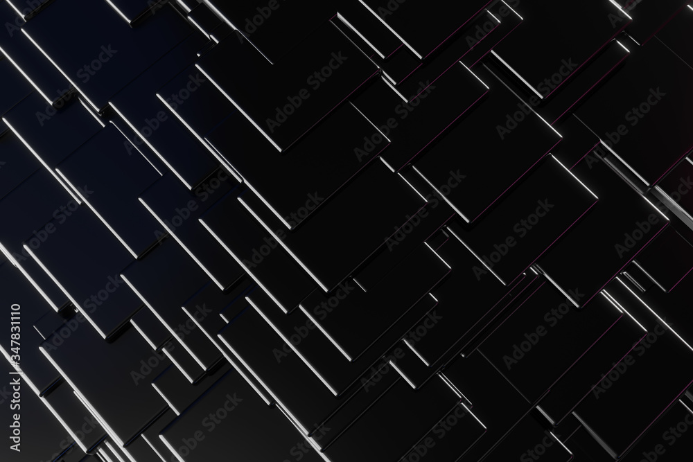 Leinwandbilder Abstract Cube Particle Background construction block technology computer graphic background,3D illustration