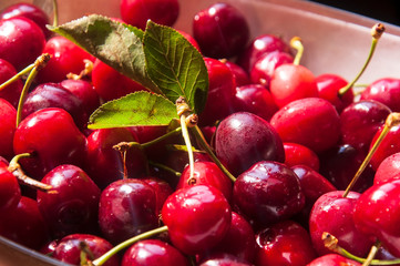 Fresh cherries served in different styles, vegan lifestyle interpretation