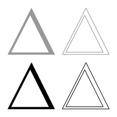 Delta greek symbol capital letter uppercase font icon outline set black grey color vector illustration flat style image - obrazy, fototapety, plakaty