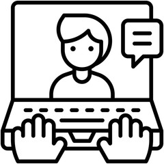 Working on laptop, work from home vector