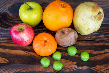 A compilation of fruits, an interpretation to vegan healthy nutrition