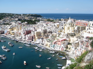 Fototapeta na wymiar Panorama of the island of Procida (Italy)