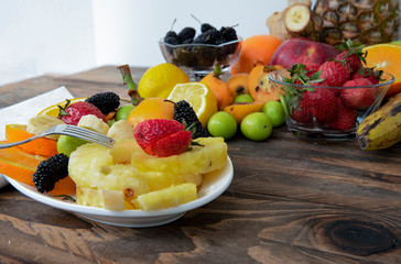 A compilation of fruits, an interpretation to vegan healthy nutrition