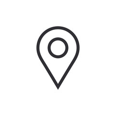 Location pin. Location icon. Vector sign. Isolated pin. Vector pin. Pin icon vector. Location sign isolated on white background. Map navigation. 