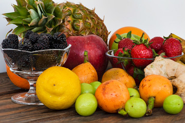 A compilation of fruits, an interpretation to vegan healthy nutrition