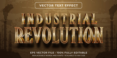 Editable text effect - industrial revolution vintage style