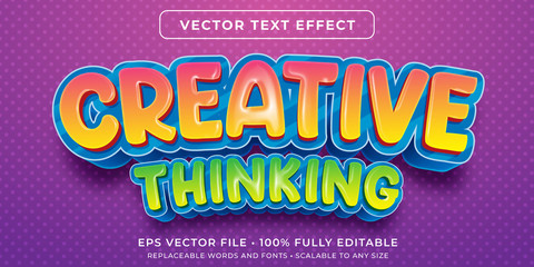 Editable text effect - creativity cartoon style