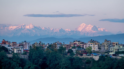 Kathmandu City and the Himalaya Mountains