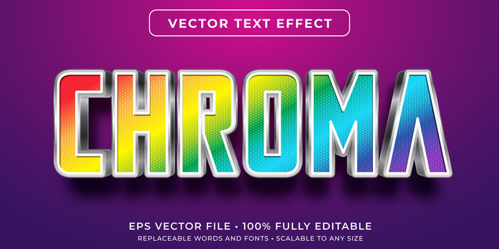 Editable text effect - chromatic colors style