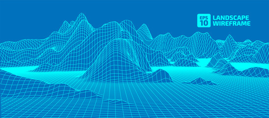 The stylized height of the topographic contour in lines. The concept of a conditional geography scheme and the terrain path. Height map. Blue colors. Wide picture format. Vector illustration.	