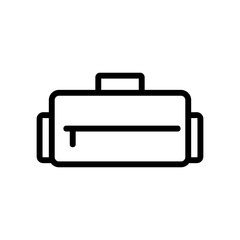 sports bag with zipper icon vector. sports bag with zipper sign. isolated contour symbol illustration