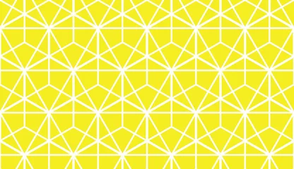Foto auf Acrylglas Abstraktes geometrisches Muster. Ein nahtloser Vektorhintergrund. Weiße und gelbe Verzierung. Grafisches modernes Muster. Einfaches Gittergrafikdesign © ELENA