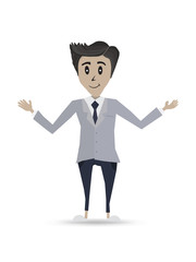 Young businessman dressed in a suit, Business people character. Vector.