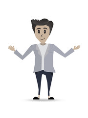 Young businessman dressed in a suit, Business people character. Vector.