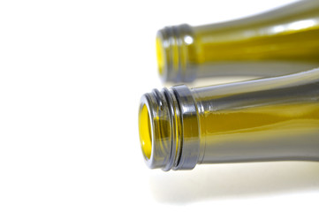 Bottle neck on a white background close up