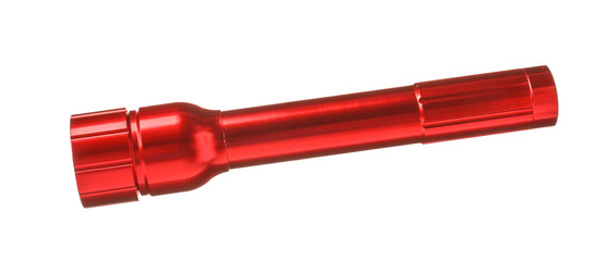 Modern flashlight on white background