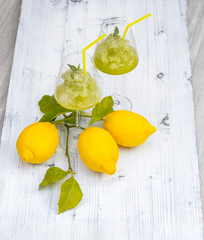 still life with lemon mint sorbet