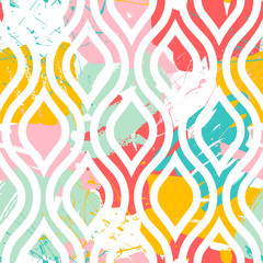 Fototapeta na wymiar Abstract seamless pattern with hand drawn shapes