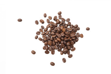Coffee beans isolated on white background.