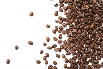 Coffee beans isolated on white background.