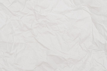 White crumpled paper texture background. Close-up.