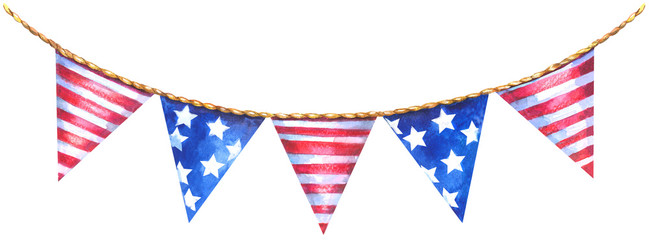 Obraz premium America triangle flag garland