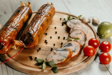sliced ​​sausage fish