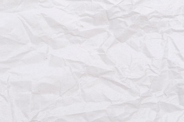 White crumpled paper texture. Abstract paper pattern for background. Close-up.