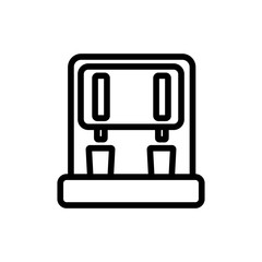 two glass water dispenser icon vector. two glass water dispenser sign. isolated contour symbol illustration