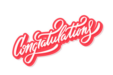 Congratulations. Greeting card. Vector lettering.