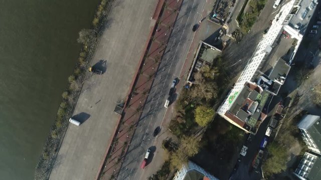 Topshot of complete empty street in Hamburg while corona lockdown 