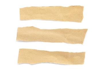 Set of Ripped and Torn Paper Stripes isolated on white background.