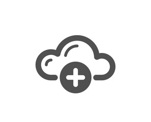 Cloud computing icon. Internet data storage sign. Add file symbol. Classic flat style. Quality design element. Simple cloud computing icon. Vector