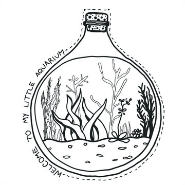 a little aquarium . let's draw the coral that we used to put in a bottle