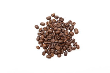 Coffee beans isolated on white background.