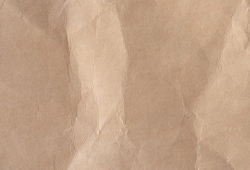 Brown crumpled paper texture background.