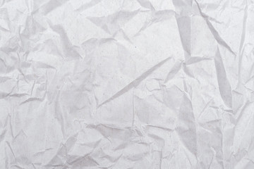 White crumpled paper texture. Abstract paper pattern for background. Close-up.