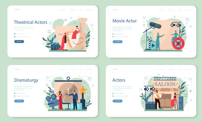 Actor and actress concept set. Idea of creative people and profession.